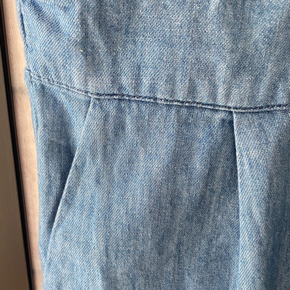 NWT Old Navy Waist Defined Puff Sleeve Denim Blue Jumpsuit Size Small - Picture 7 of 8